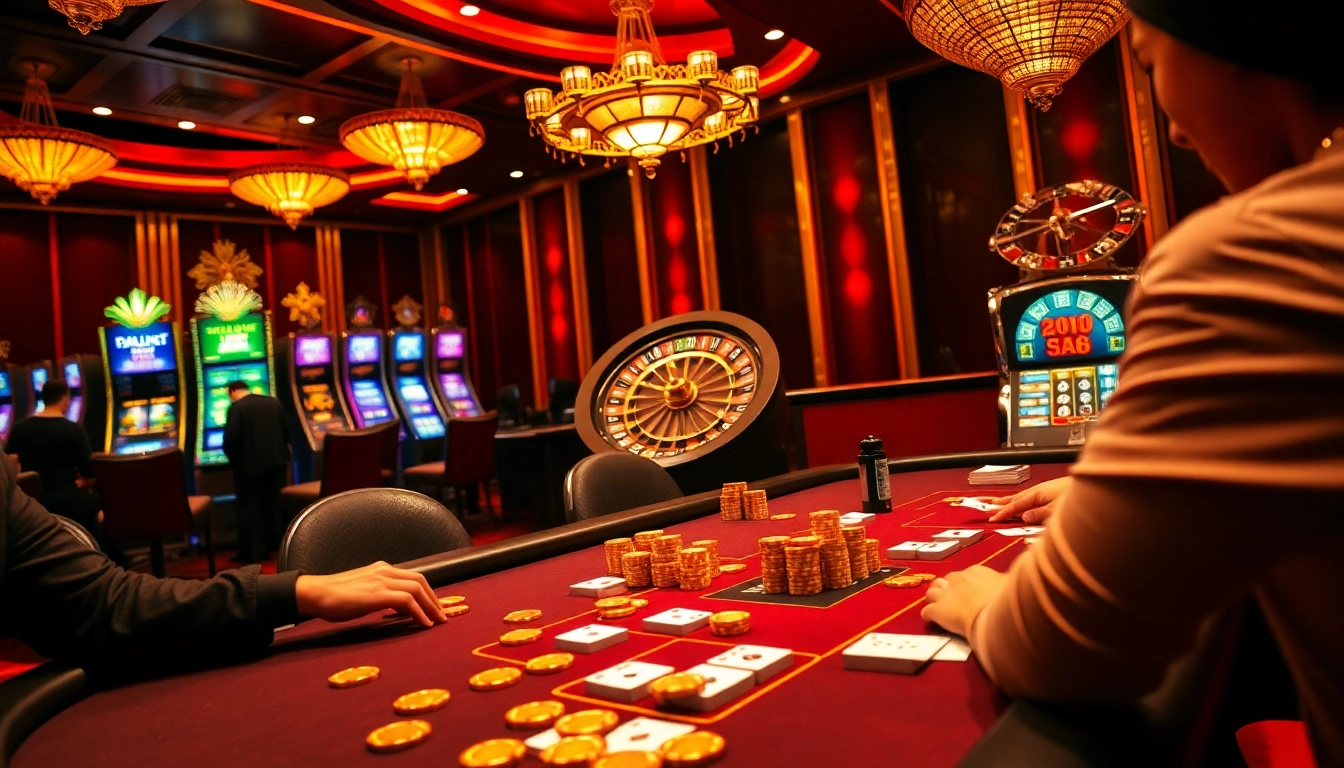 Experience thrilling gameplay at link 12bet with vibrant poker tables and exciting casino elements.