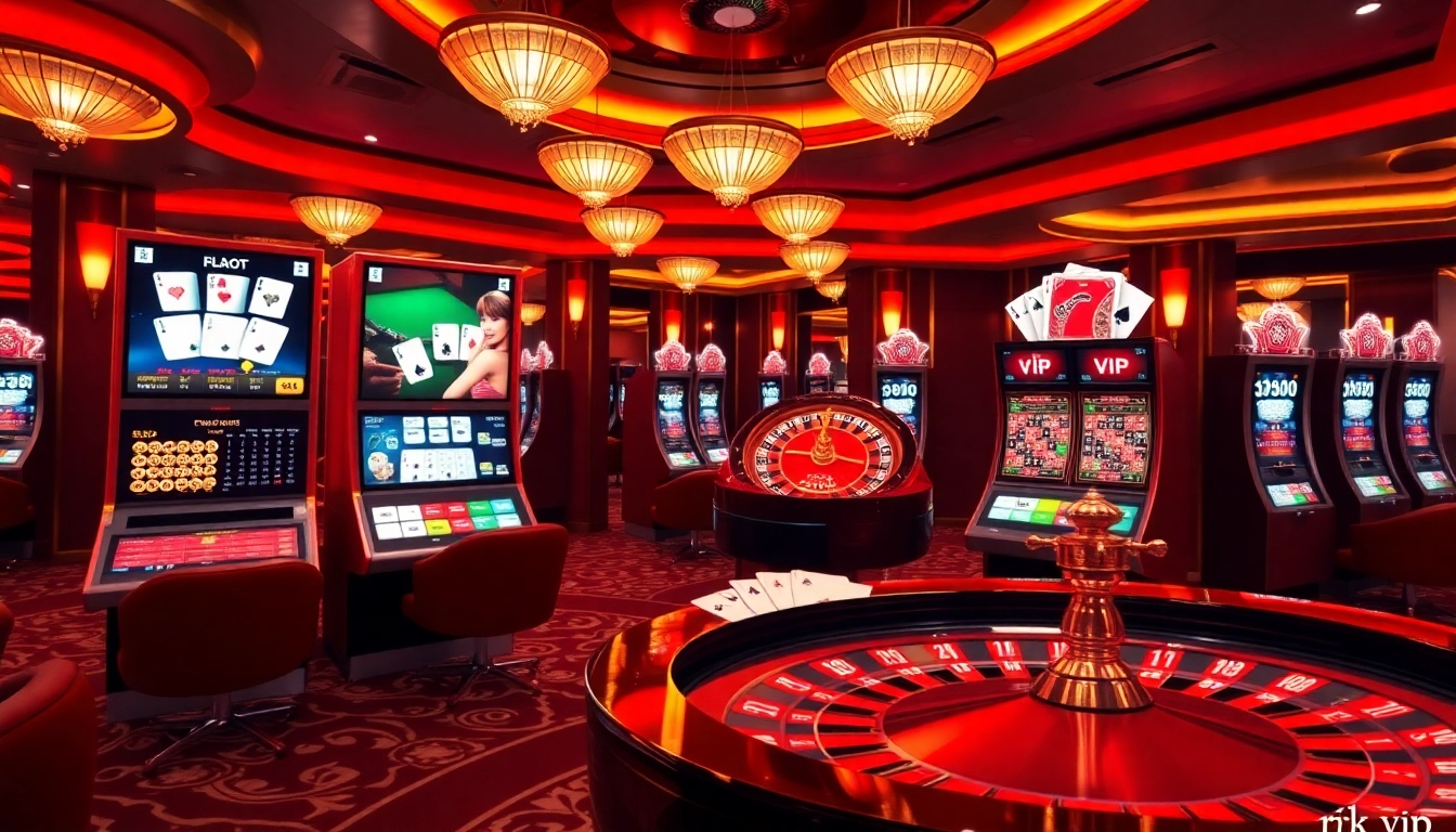 Engage with rik vip gaming experiences at a luxurious casino table featuring poker chips and cards.