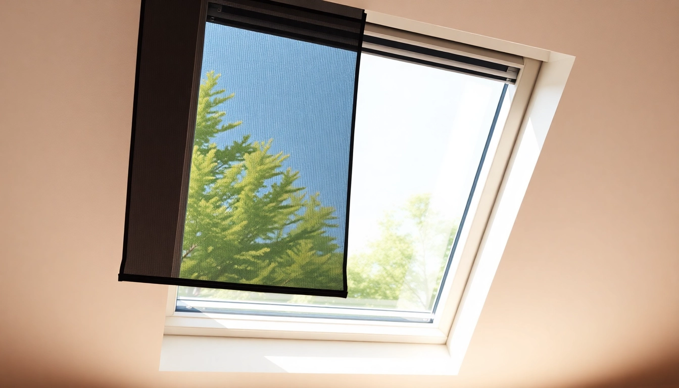 Installer moustiquaire fenêtres de toit moderne et élégante dans une pièce lumineuse.